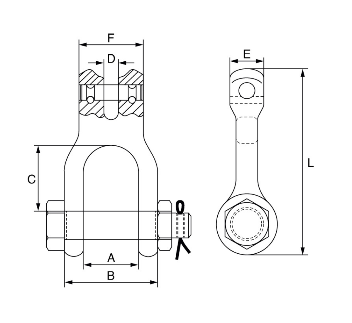 Cobra Plus Grade 10 Clevis Jaw Shackle