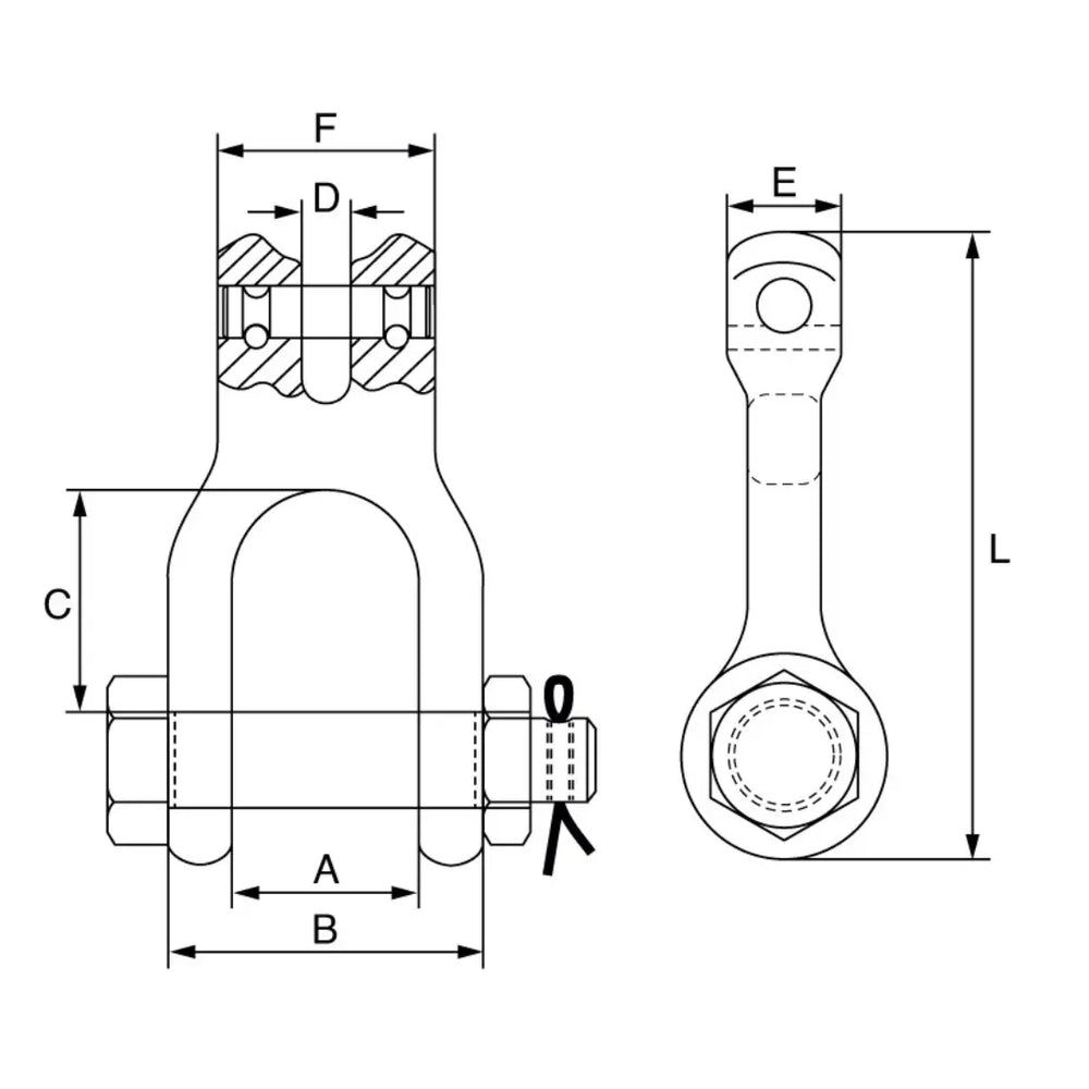Shackle Rod Cobra Plus Grade 10 Clevis Jaw Shackle