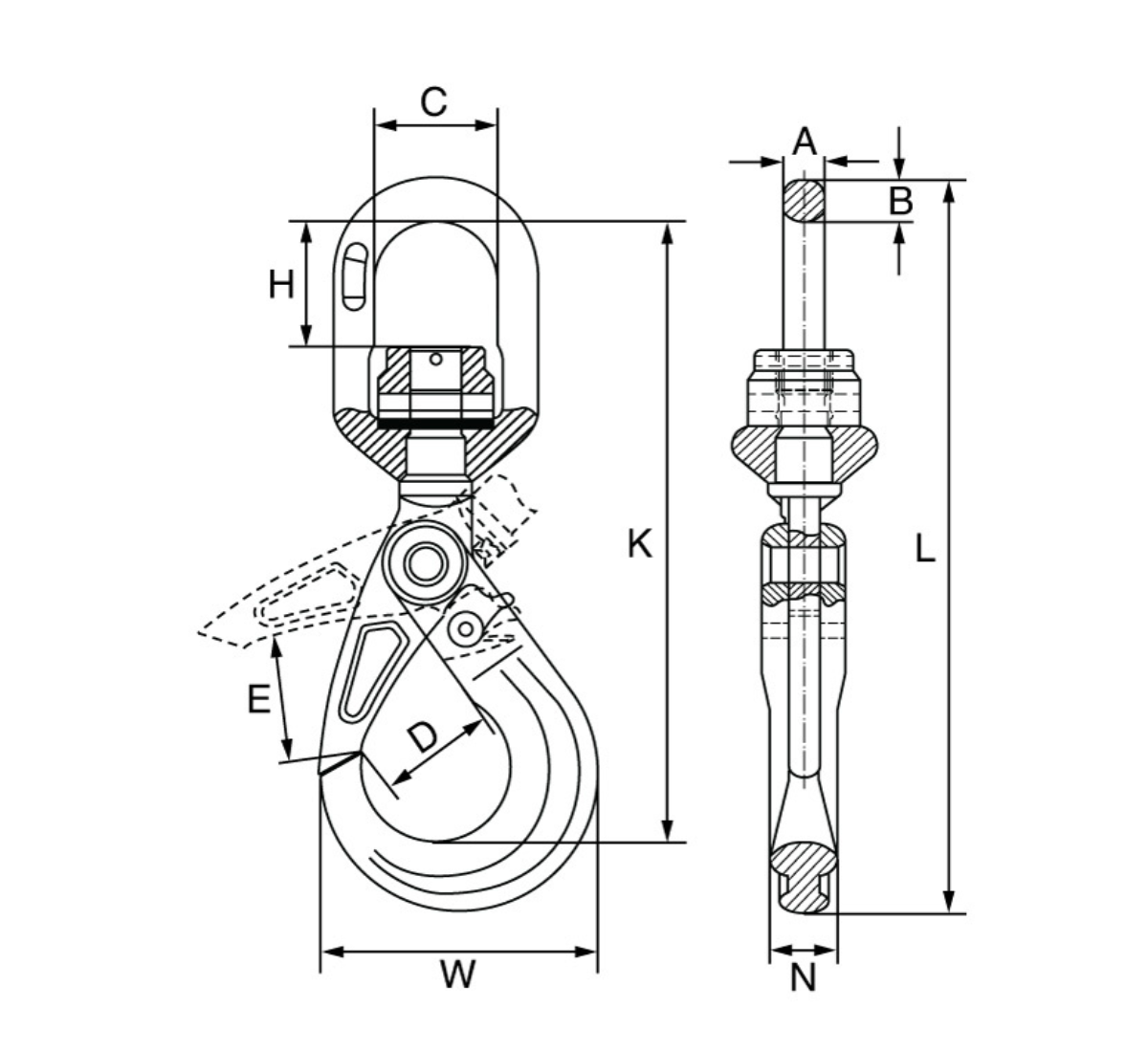 Cobra Plus Grade 10 Swivel Self Locking Hook