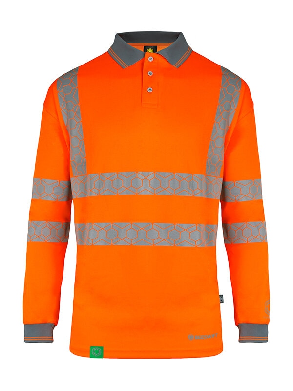 ENVIROWEAR Recyclable Hi Vis Long Sleeve Polo Shirt Envirowear 