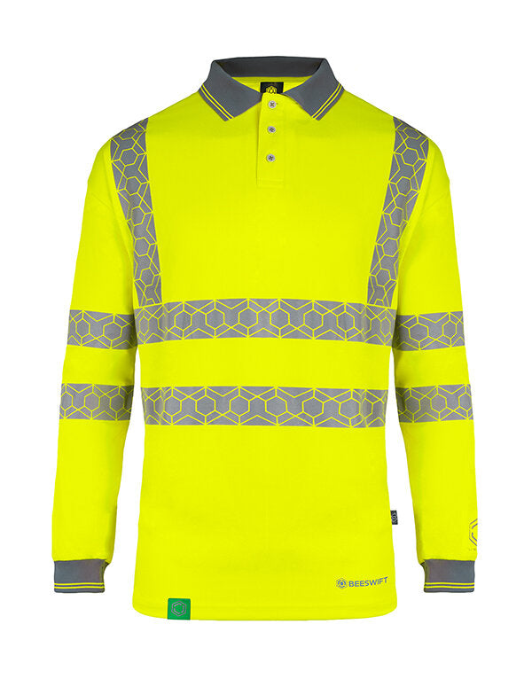 ENVIROWEAR Recyclable Hi Vis Long Sleeve Polo Shirt Envirowear 
