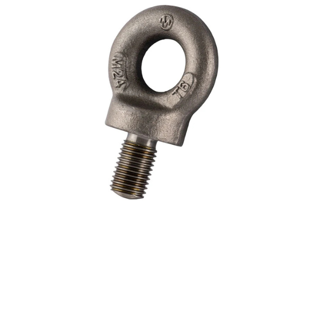 Metal eye bolt on a white background