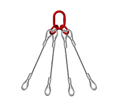 Four Leg 10mm Wire Rope Sling 2.6 Tonne