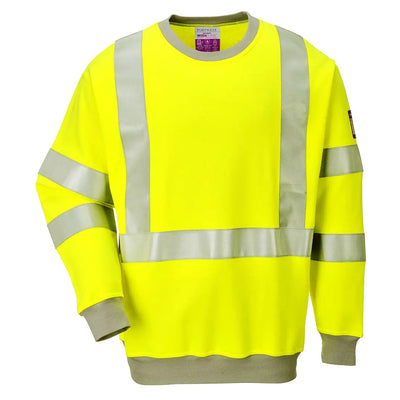 Portwest FR72 Flame Resistant Anti Static Hi Vis Sweatshirt Portwest 
