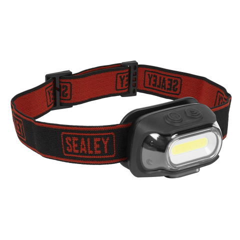 Sealey Rechargeable Head Torch with Auto-Sensor 8W COB LED