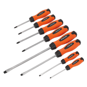 Sealey Premier Hammer-Thru Screwdriver Set 8pc - Hi-Vis Orange