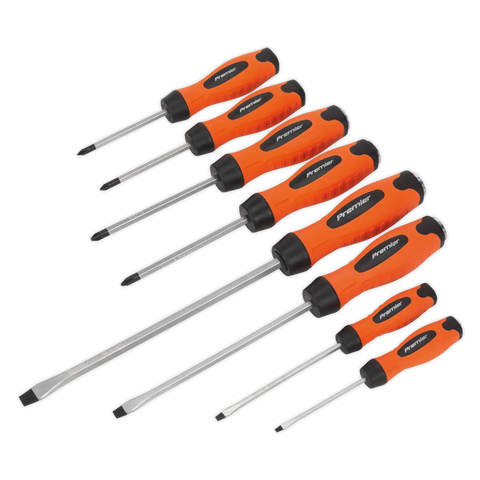 Sealey Premier Hammer-Thru Screwdriver Set 8pc - Hi-Vis Orange