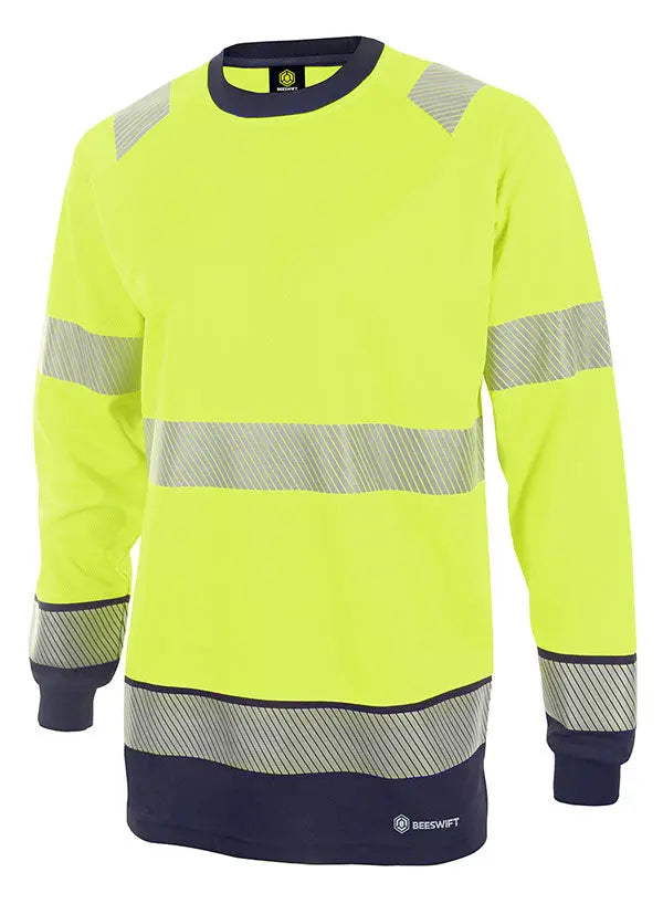 Deltic Hi Vis Long Sleeved Two Tone T Shirt Deltic 