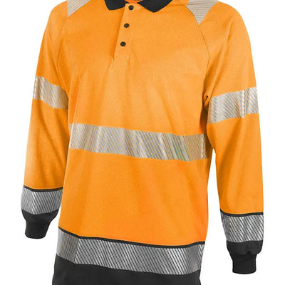 Deltic Hi Vis Two Tone Long Sleeved Polo Shirt Deltic 