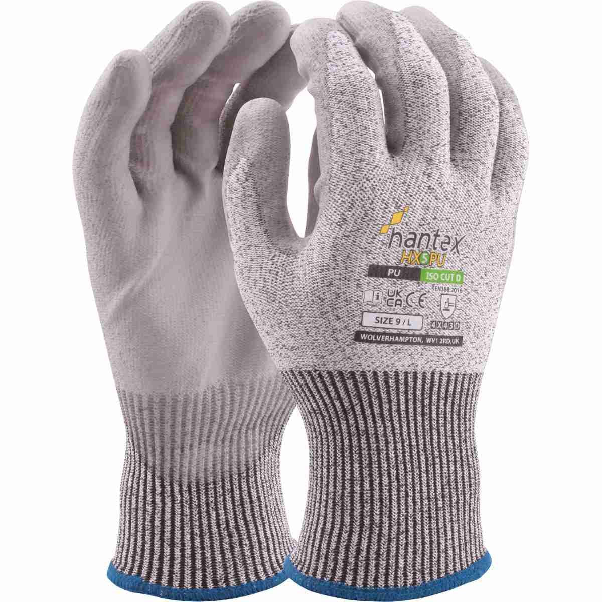 Hantex HX5-PU ISO Cut D PU Palm Safety Gloves Hantex 
