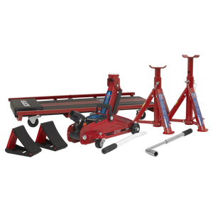 Sealey Lifting Kit (Inc Jack, Axle Stands, Creeper, Chocks & Wrench) 2 Tonne 5pc