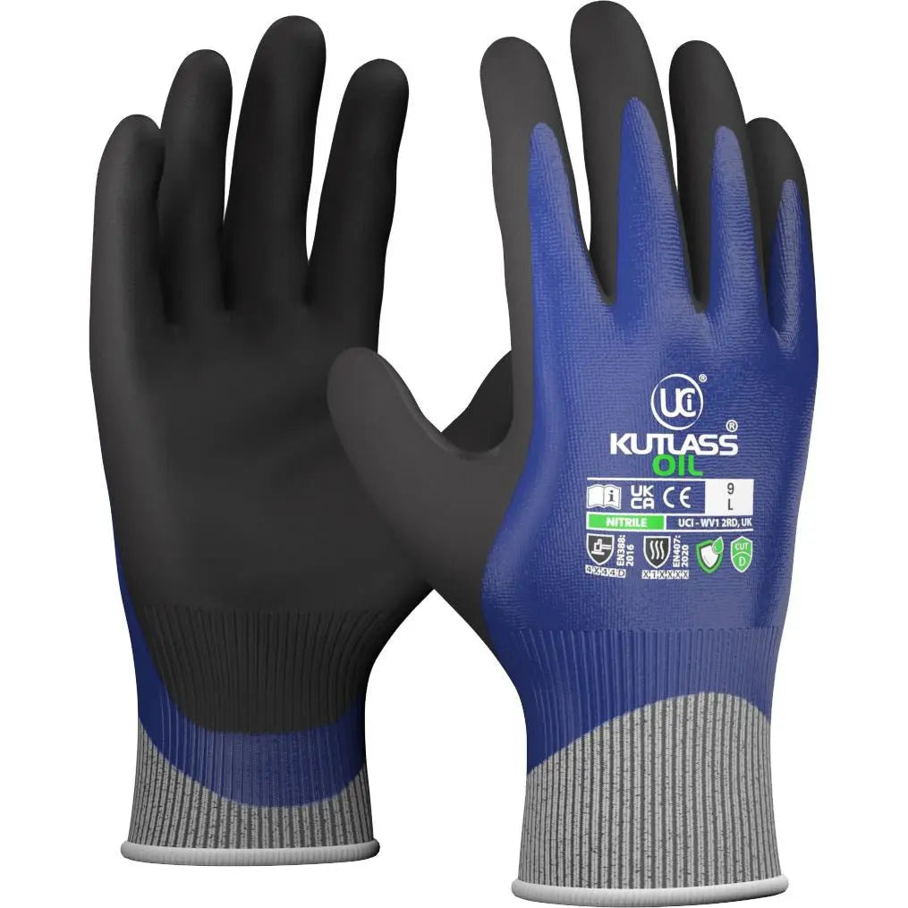 Kutlass Oil - Premium ISO D Dual Coated Nitrile Safety Gloves Kutlass 