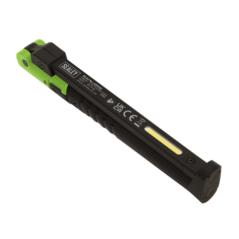 Sealey Rechargeable Slim Folding Pocket Light 2 COB & 1 SMD LED - Green