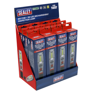 Sealey LED Twist Rechargeable Inspection Light 8W - Display Box of 12