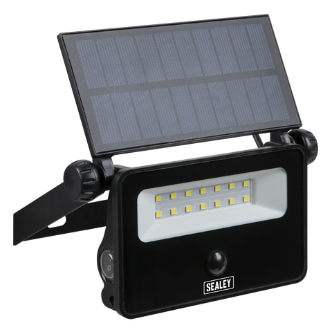 Sealey Extra-Slim Solar Floodlight with Wall Bracket 16W SMD LED