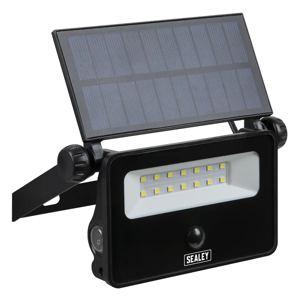 Solar 16w Sealey Extra-Slim Solar Floodlight with Wall Bracket 16W SMD LED