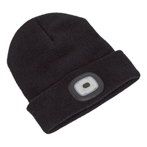 Sealey Rechargeable USB Beanie Hat 1W SMD LED