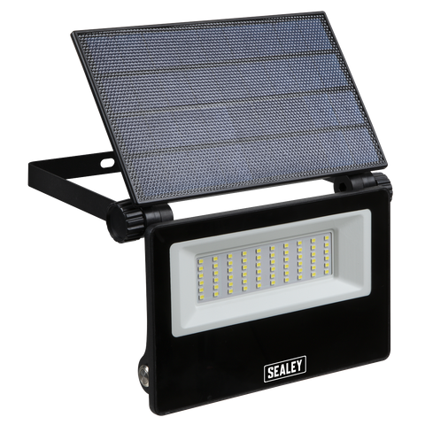 Sealey Extra-Slim Solar Floodlight with Wall Bracket 30W SMD LED