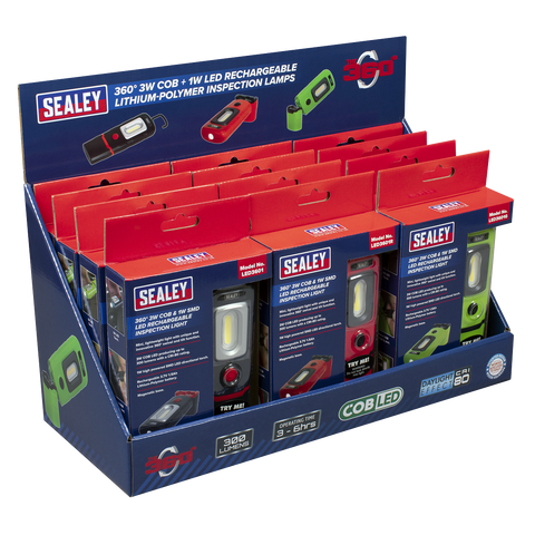 Sealey LED3601 Series Inspection Light Combination - Display Pack of 12