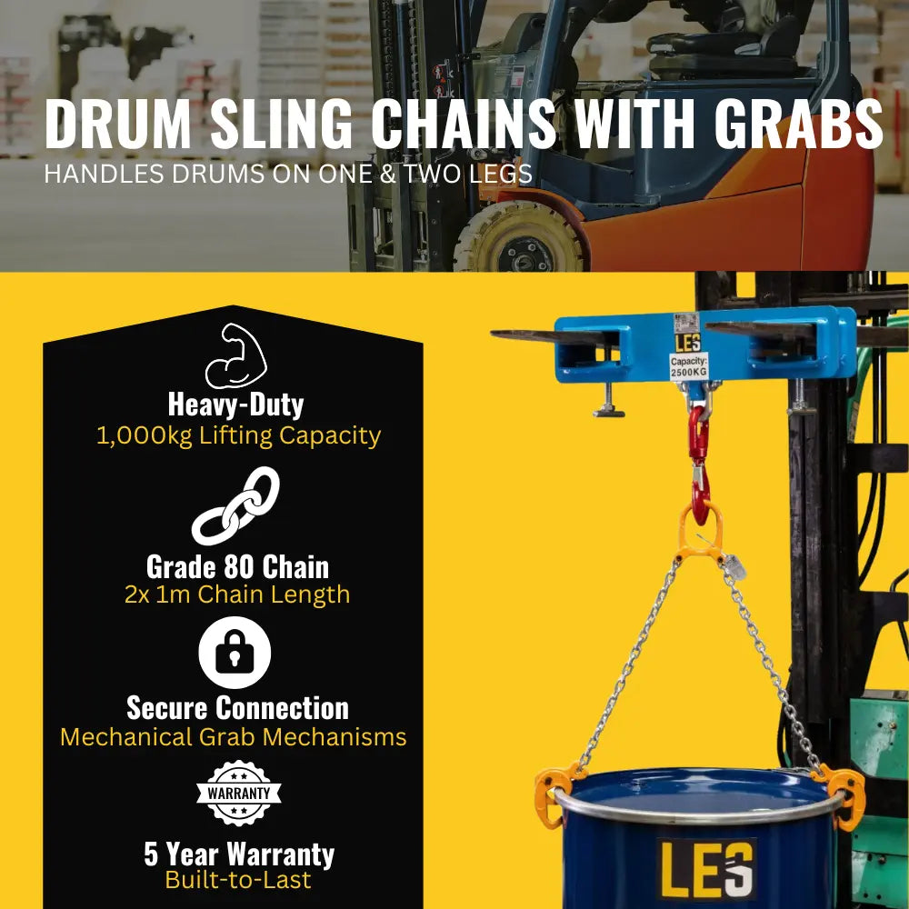 Drum Sling Chains With Grabs LES - Lifting Equipment Store 