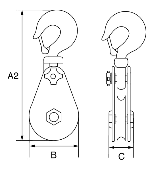 Lightweight Oil Industry Snatch Block- Hook Head