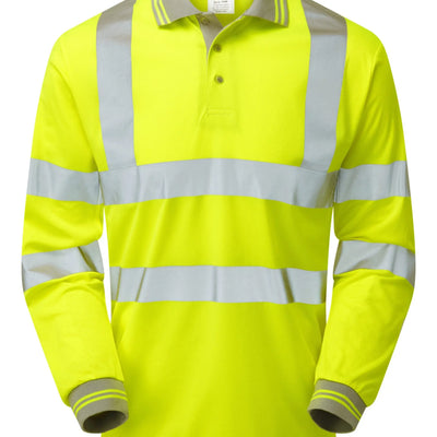 PULSAR P458 PROTECT HV Yellow Long Sleeve Polo Shirt Pulsar 