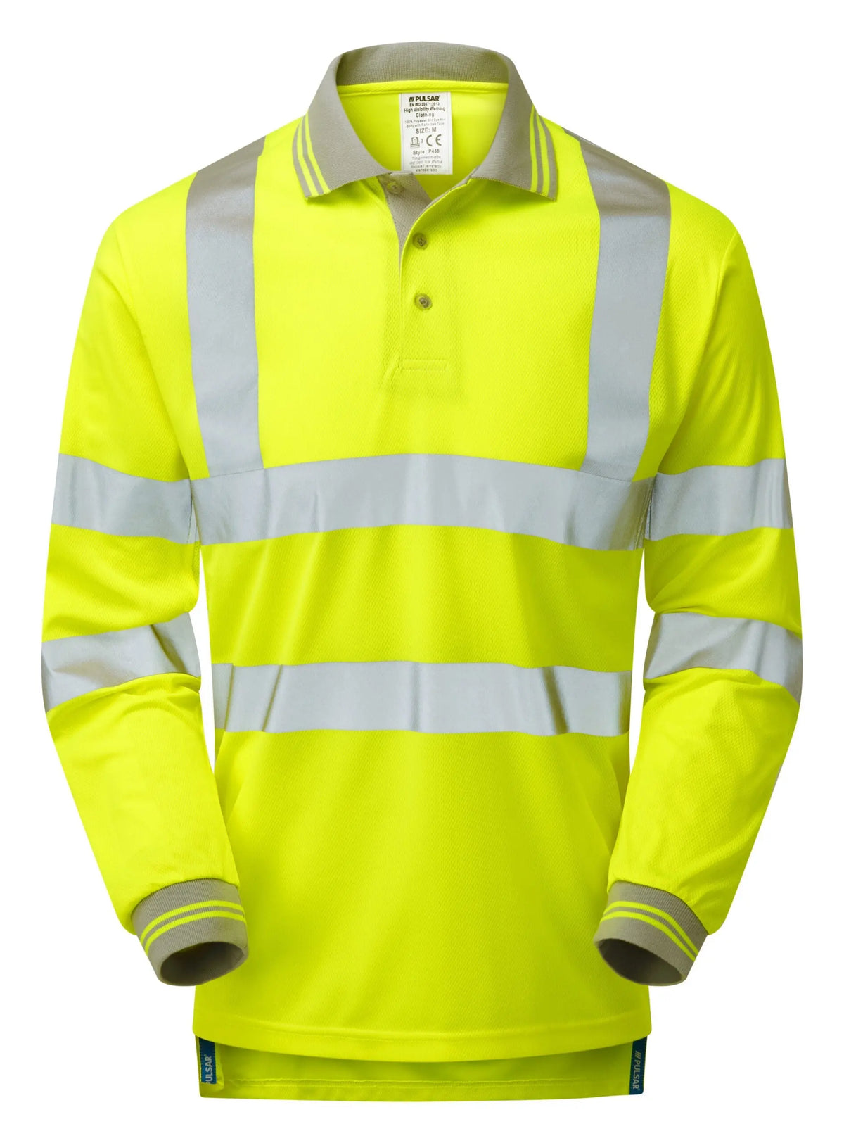 PULSAR P458 PROTECT HV Yellow Long Sleeve Polo Shirt Pulsar 