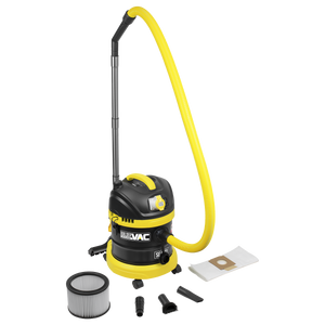 Sealey BuilderVac® Wet & Dry Vacuum Cleaner 15L Stainless Steel Drum M Class Filtration 110V