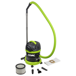 Sealey BuilderVac® Wet & Dry Vacuum Cleaner 15L Stainless Steel Drum M Class Filtration