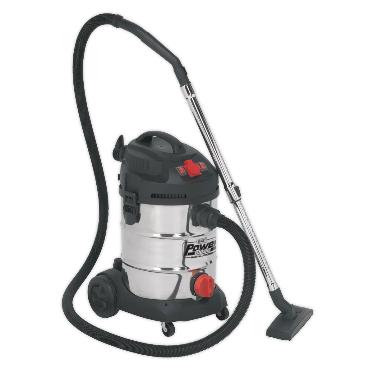 Sealey Industrial Vacuum Cleaner Stainless Steel Drum Auto Start 30L 1400W/230V Sealey 