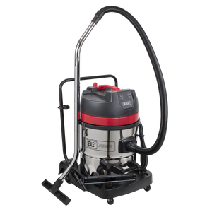 Sealey 60L Vacuum Cleaner Wet & Dry Stainless Steel Drum 2400W/230V