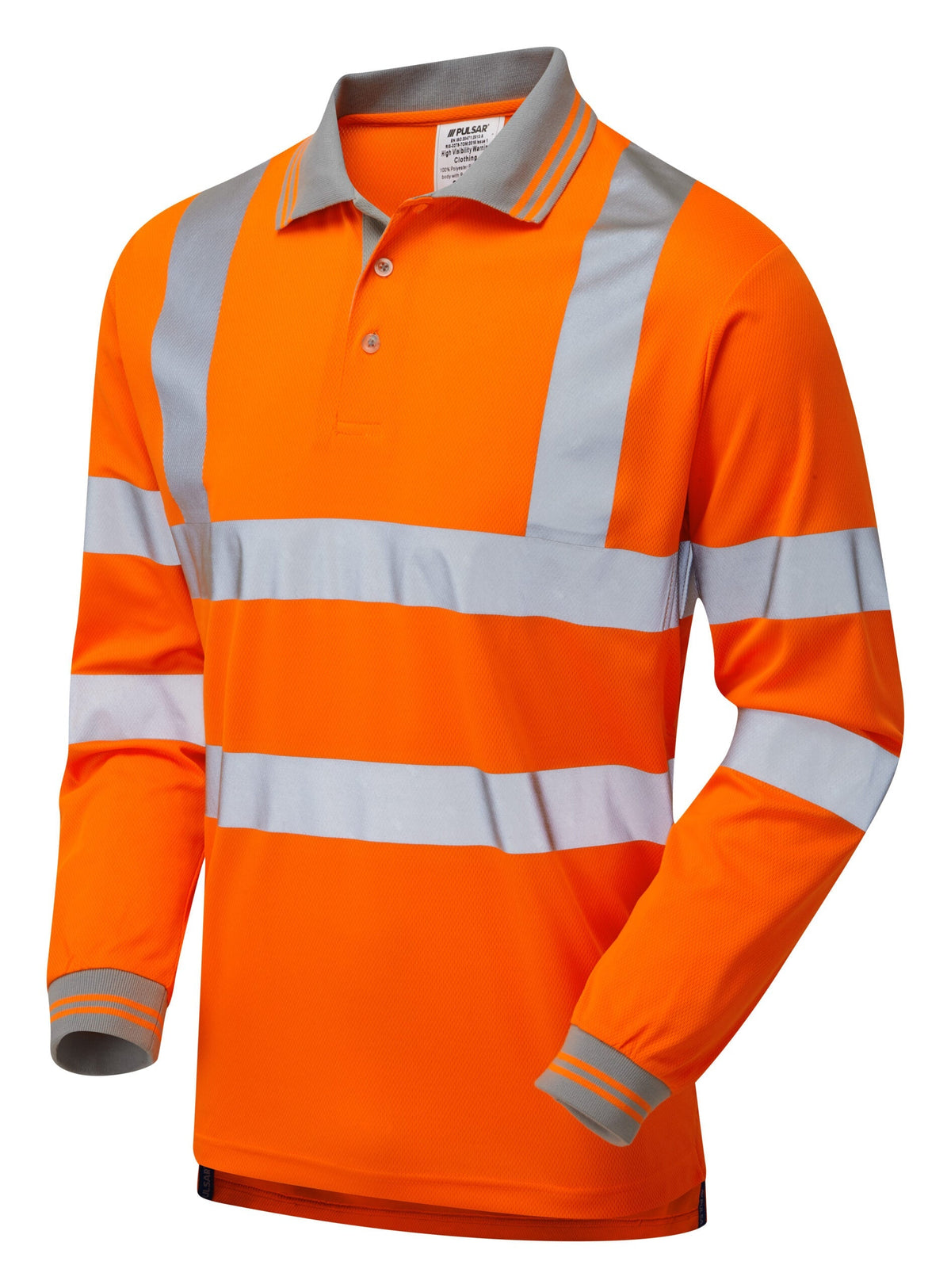 PULSAR PR470 PROTECT HV Orange Long Sleeve Polo Shirt Pulsar 