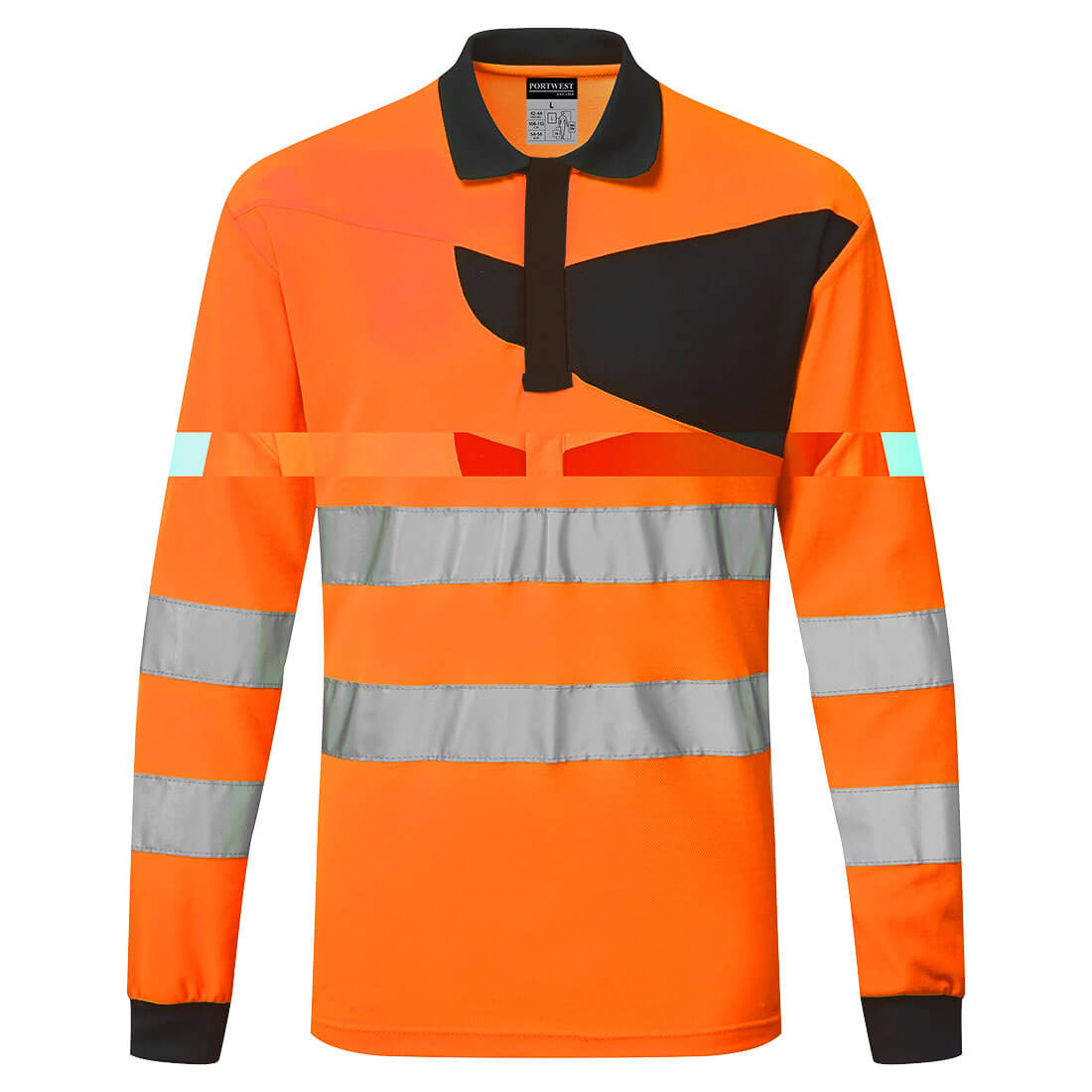 Portwest PW220 PW2 Hi Vis Long Sleeved Polo Shirt Portwest 