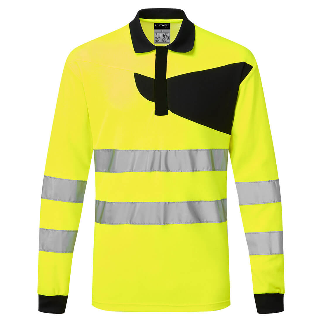 Portwest PW220 PW2 Hi Vis Long Sleeved Polo Shirt Portwest 