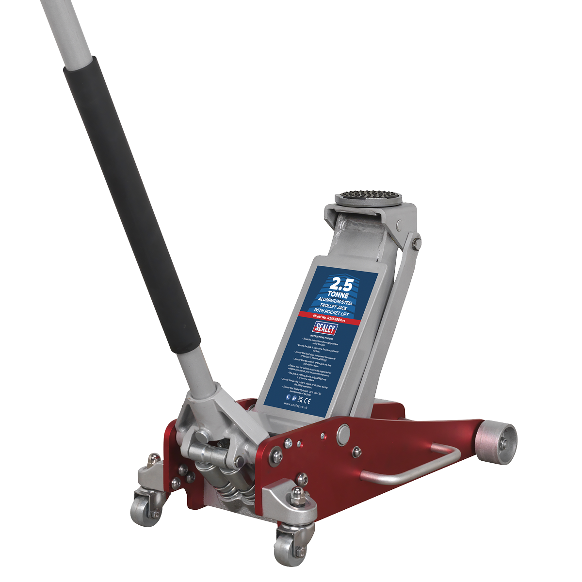Sealey Aluminium/Steel Trolley Jack with Rocket Lift