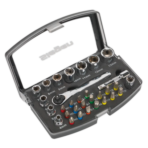 Sealey Siegen Socket & Bit Set 1/4"Sq Drive 31pc