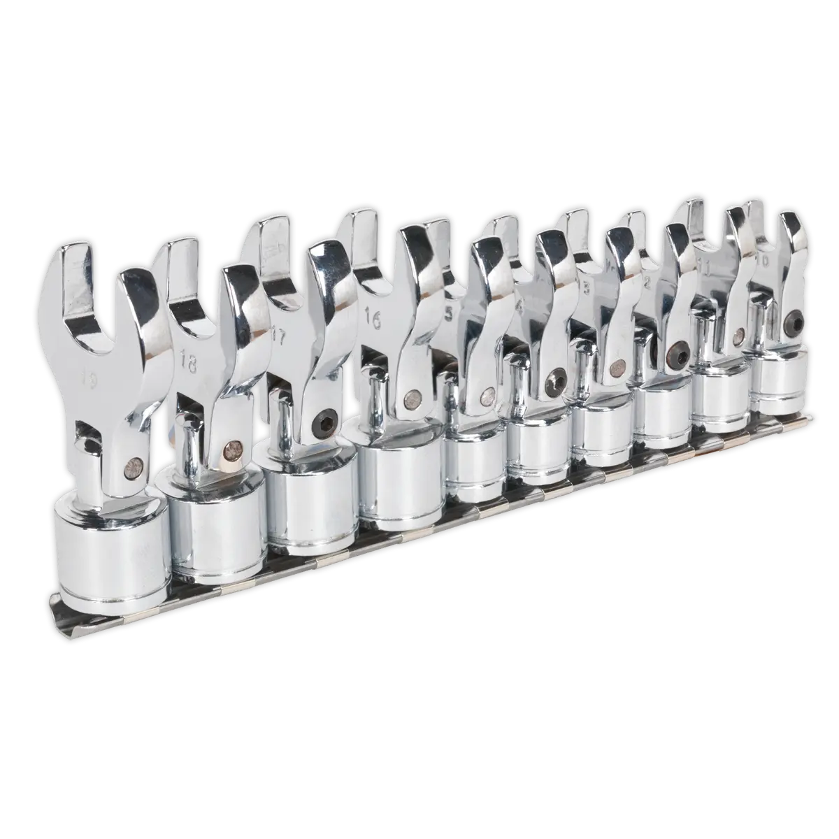 Sealey Siegen Flexible Crow's Foot Open-End Spanner Set 3/8"Sq Drive 10pc Sealey 