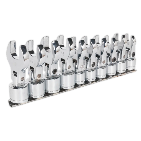 Sealey Siegen Flexible Crow's Foot Open-End Spanner Set 3/8"Sq Drive 10pc