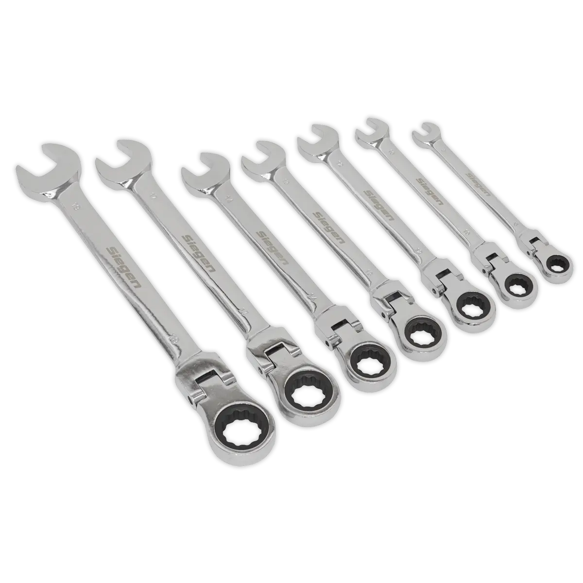 Sealey Siegen Flexi-Head Combination Ratchet Spanner Set 7pc Sealey 