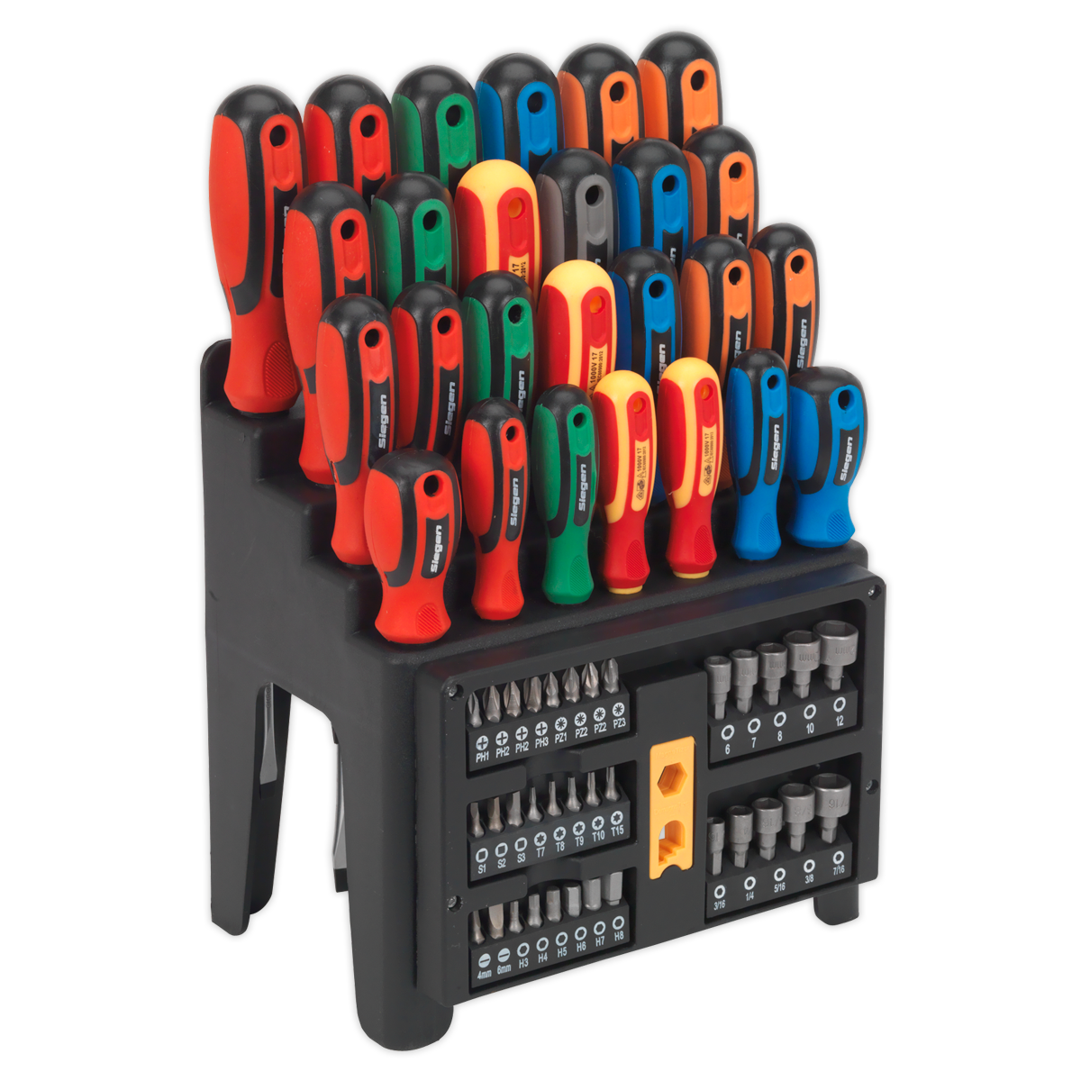 Sealey Siegen Screwdriver, Bit & Nut Driver Set 61pc