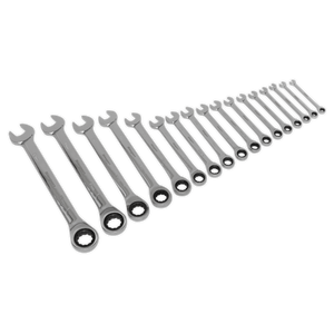 Sealey Siegen Combination Ratchet Spanner Set 17pc