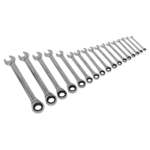Sealey Siegen Combination Ratchet Spanner Set 17pc