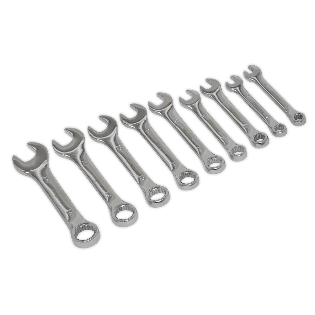 Sealey Siegen Stubby Combination Spanner Set 9pc Sealey 