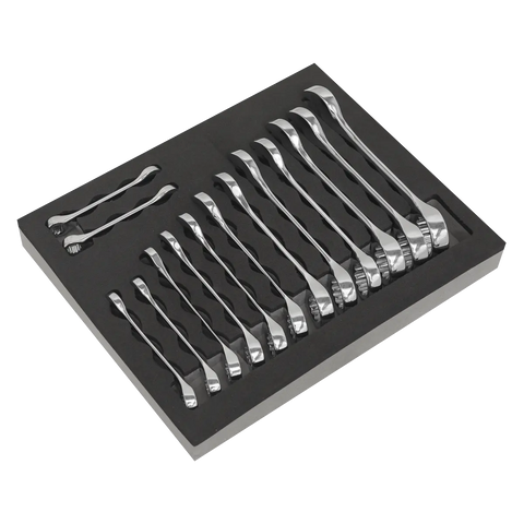 Sealey Siegen Stubby Combination Spanner Set 14pc