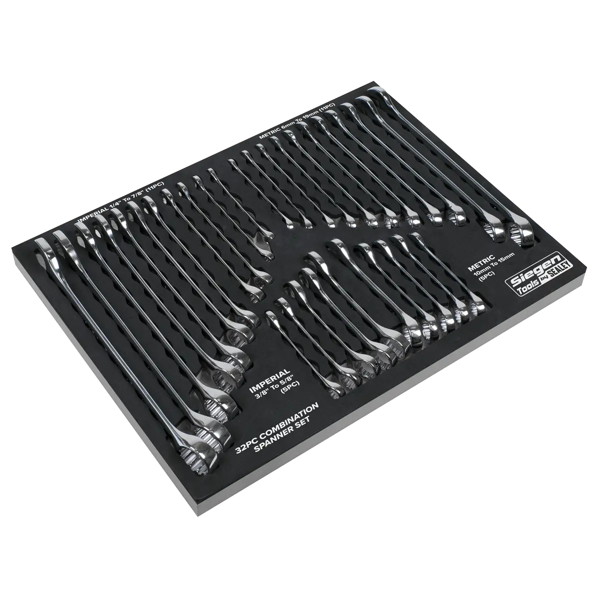 Sealey Siegen Metric/Imperial Combination Spanner Set 32pc Sealey 