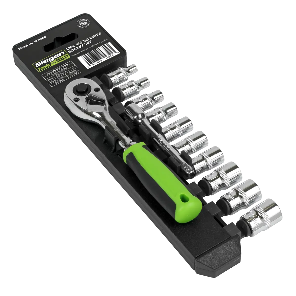 Sealey Siegen Socket Set 1/4"Sq Drive 12pc Sealey 