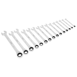 Sealey Siegen Combination Ratchet Spanner Set 15pc