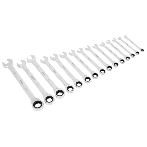 Sealey Siegen Combination Ratchet Spanner Set 15pc