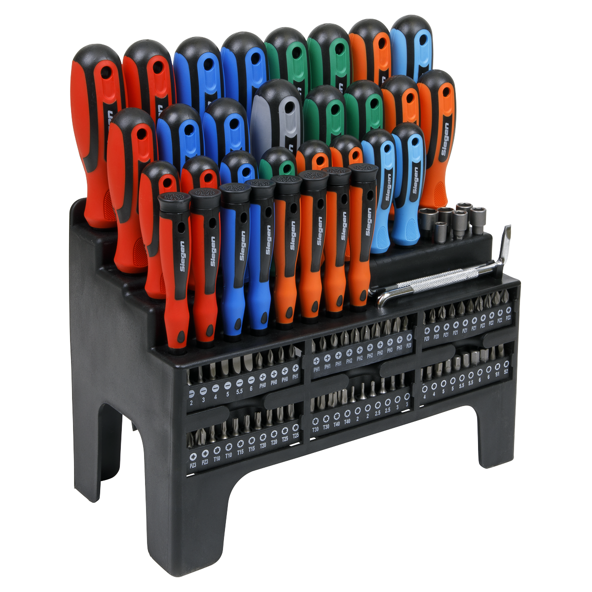 Sealey Siegen Screwdriver, Bit & Nut Driver Set 100pc
