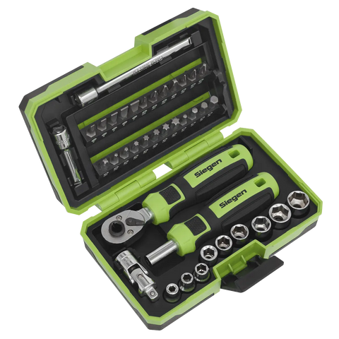 Sealey Siegen Socket & Bit Set 1/4"Sq Drive 38pc